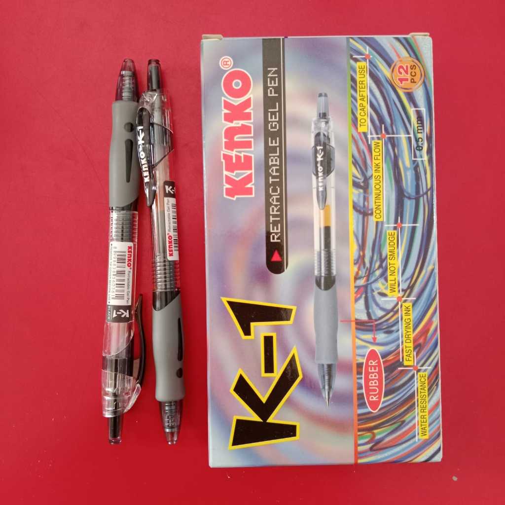 

KENKO - Retracable Pena Gel Pen K1 0.5 mm Hitam [SATUAN]