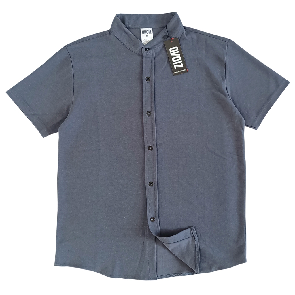 Dvoiz - Kemeja Casual Short Sleeve Cotton Lacoste Pique Blue Denim