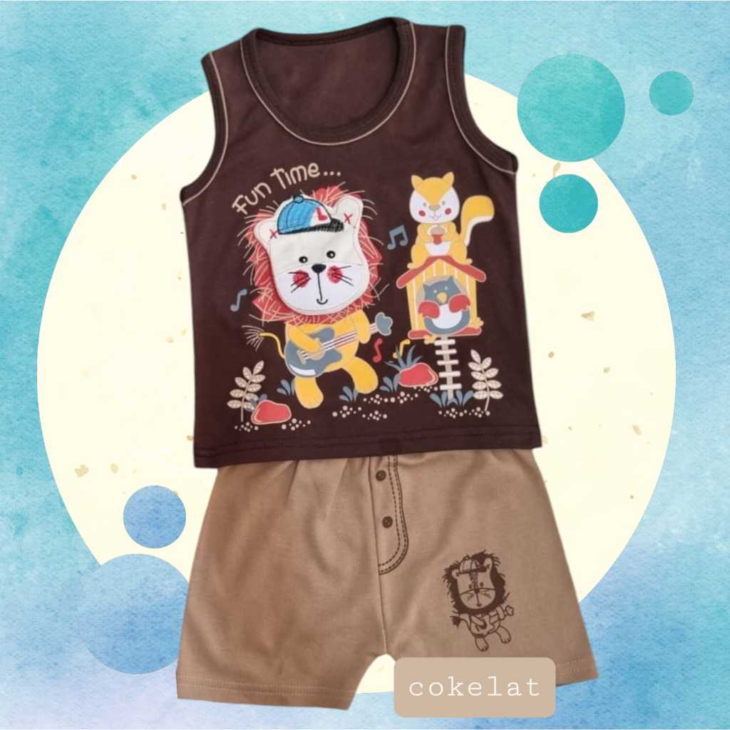 Baju Bayi Setelan Singlet Anak Laki-Laki 1-3tahun