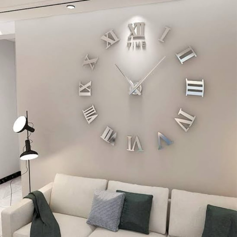 Hiasan dinding jam dinding Jumbo taffware Jam diy Jam dinding unik 150CM Hitam Gold Jam dinding jumb