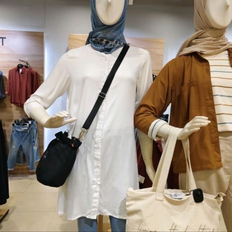 TUNIK DUST WARNA PUTIH POLOS LEHER BULAT BAHAN TEBAL DAN HALUS