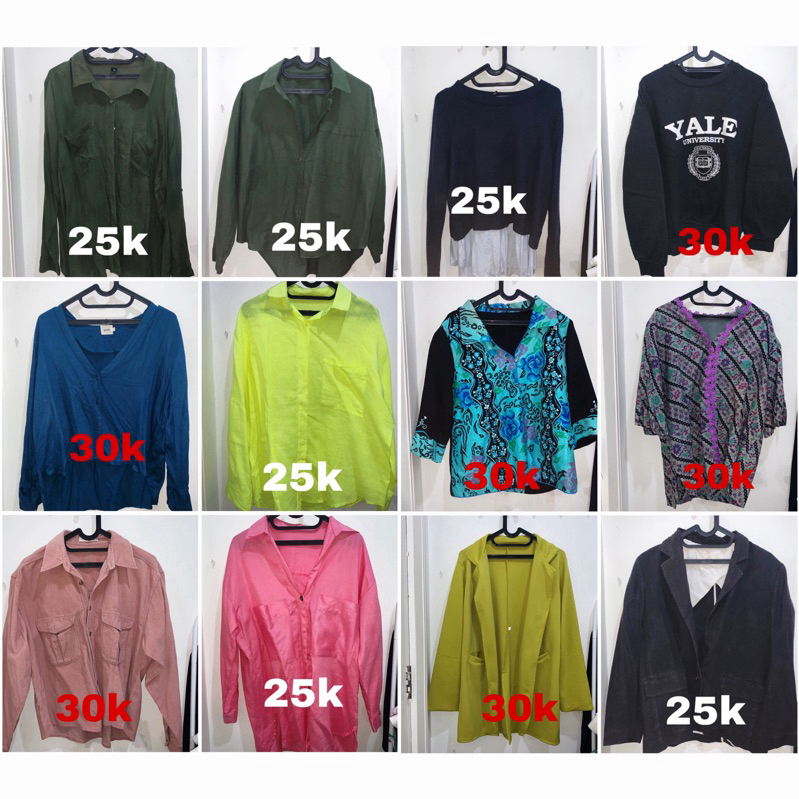 Preloved Kemeja/Jaket/Batik/Blouse/Jumbo/Wanita