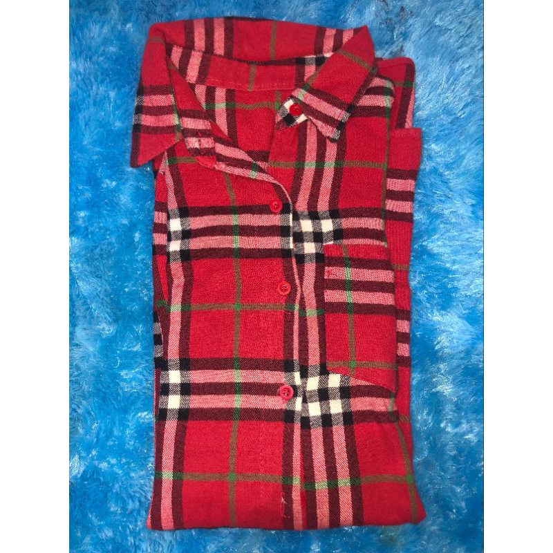Kemeja Tunik kotak kotak merah