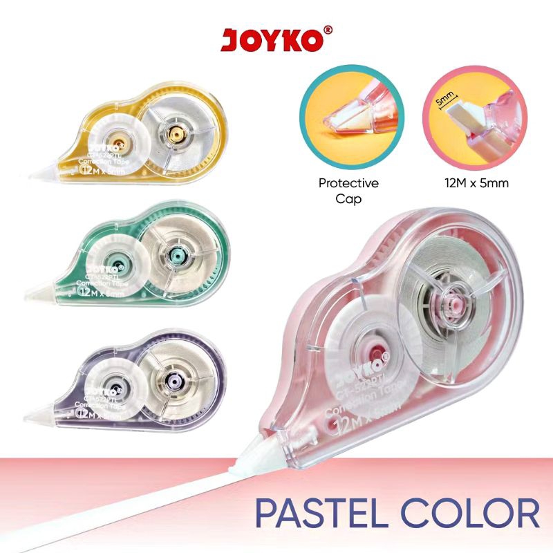 

JOYKO Pita Koreksi Correction Tape Joyko CT-522PTL Pastel Colour