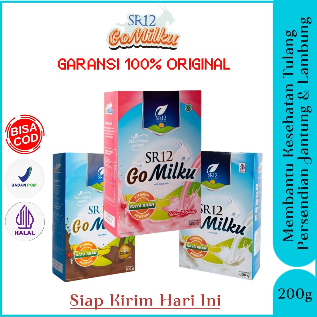 

Gomilku SR12 Original Susu Kambing Etawa Premium 200g Kesehatan Tulang Lambung & Penggemuk Badan