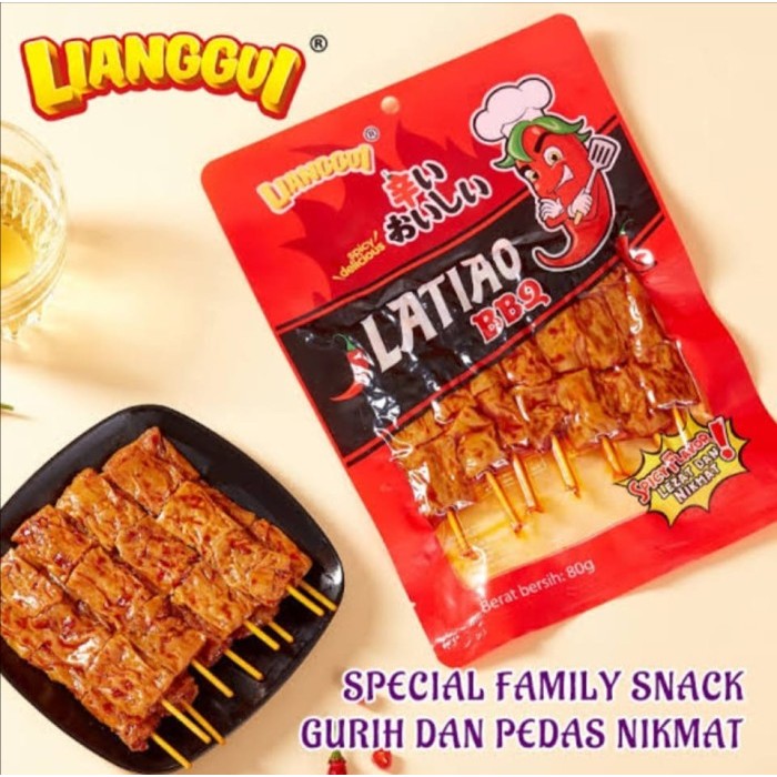 

Lianggui Latiao Sate 80 Gram / Lianggui latiao BBQ 80 gr Latiao Pedas Spicy flavor latiao