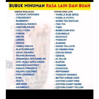 

bubuk minuman teh rasa atau es boba 500gram