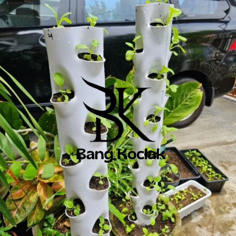 GROWING POT TOWER, pot tanaman pot sayuran pot aesthetic pot bunga, pot murah  , pot hidroponik, pip