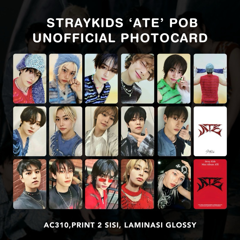 POB STRAYKIDS ‘ATE’ UNOFFICIAL PHOTOCARD Boom Chk Chk Limited Accordion Music Korea Apple Music Yes2