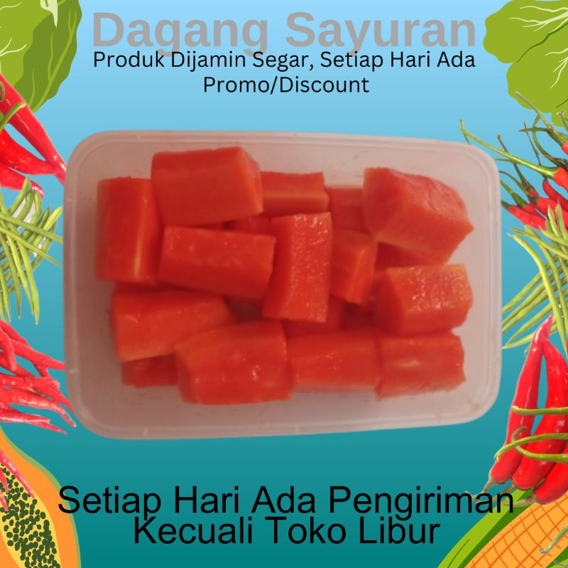 

BUAH PEPAYA CALIFORNIA POTONG/BUAH SEGAR/LANGSUNG DIPOTONG PADA SAAT PEMESANAN 300 GRAM