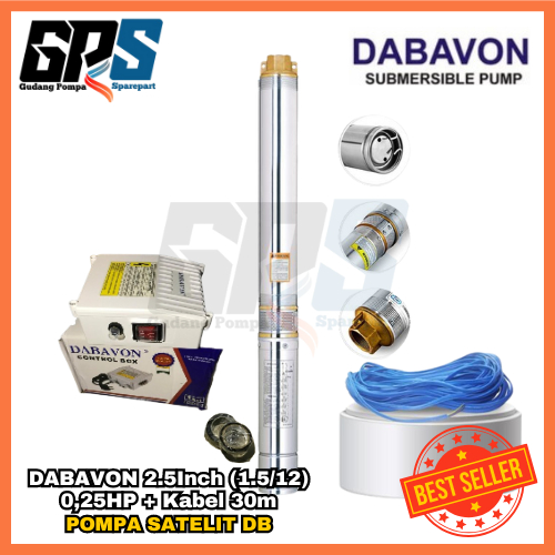 [POMPA SATELIT] DABAVON 2.5"/2.5INCH 1.5/12 0,25HP + KABEL 30m
