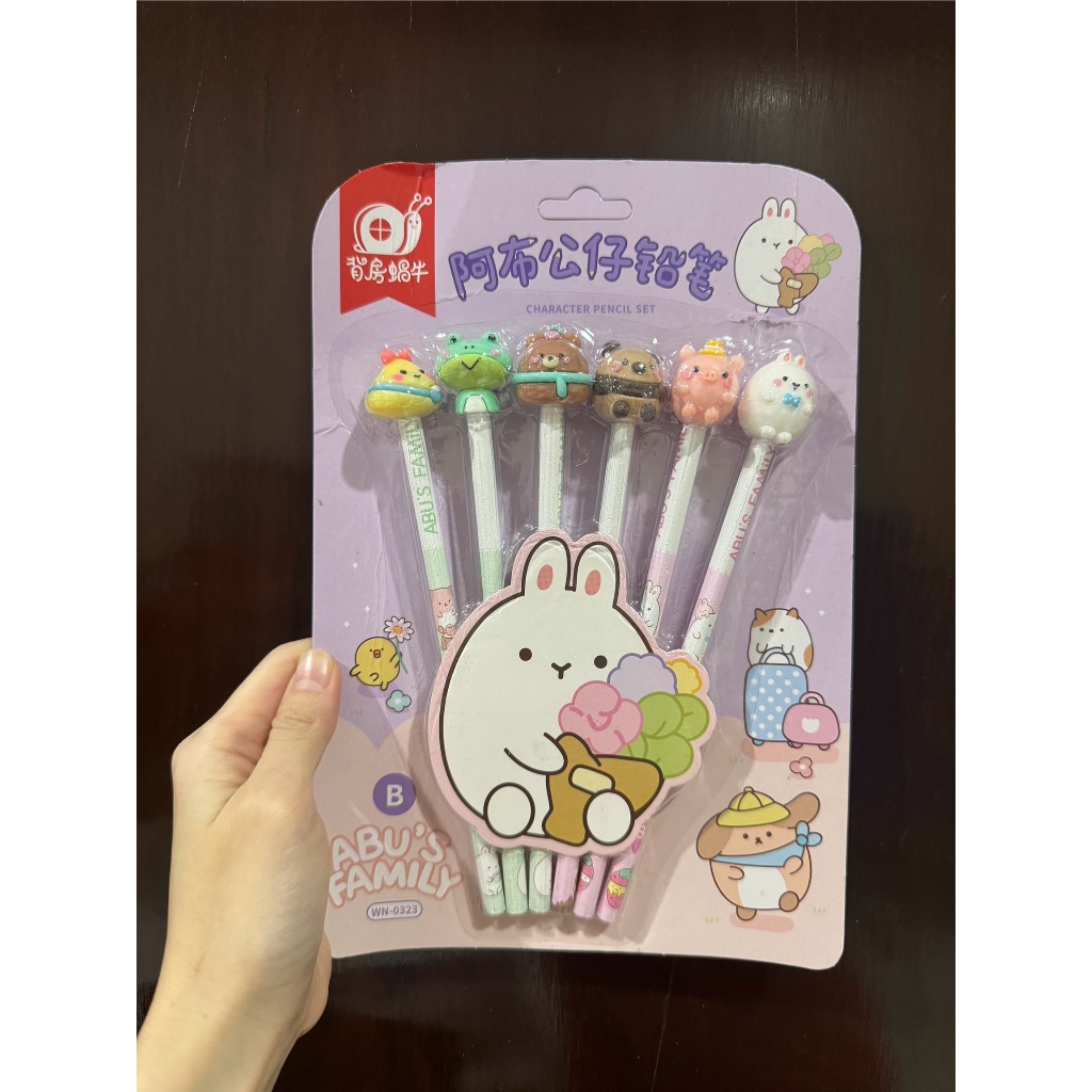 

Pencil Set Isi 6pcs Pensil Karakter Alat Tulis Pensil Set Penghapus