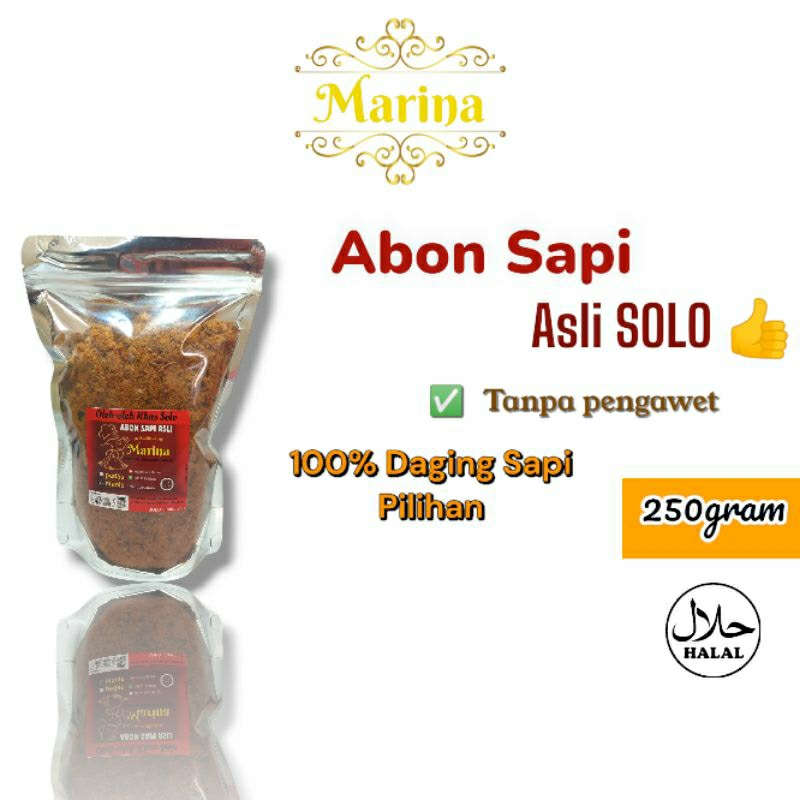 

Abon Sapi Marina Premium 250 Gram Beef Floss Kemasan Pouch Ziplock