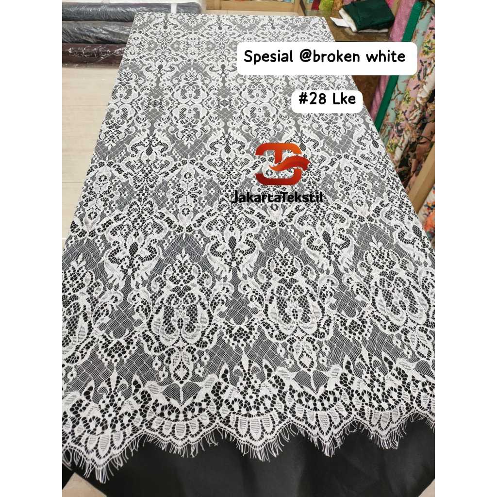 SPESIAL PUTIH & Broken white / BW | Kain KEBAYA Brokat Brukat Panel semi francis soltis bukan santil