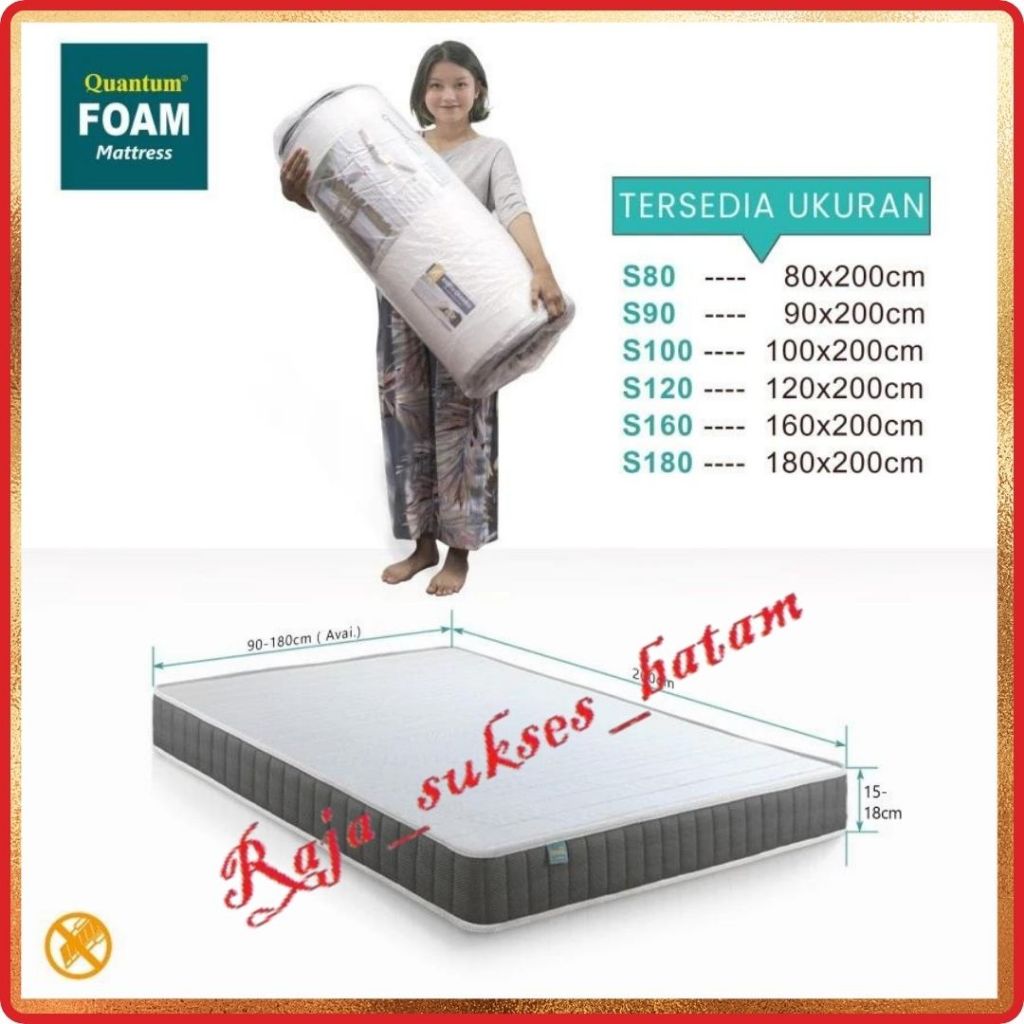 Quantum Kasur Busa Vakum 18cm Single, Queen BATAM