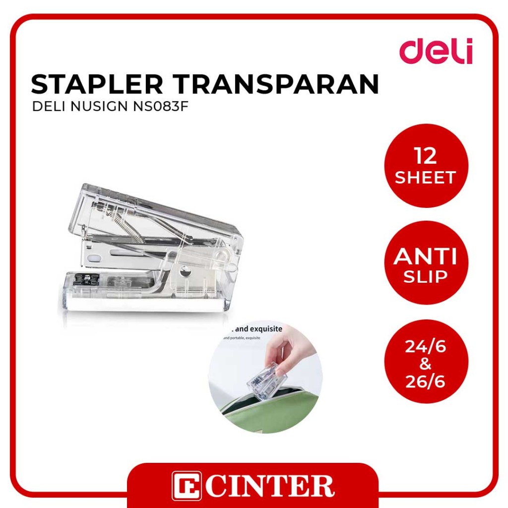 

DELI - HEKTER MINI / JEKREKAN / STAPLER MINI NUSIGN TRANSPARAN + ISI STAPLES NS083F NO.24/6,26/6