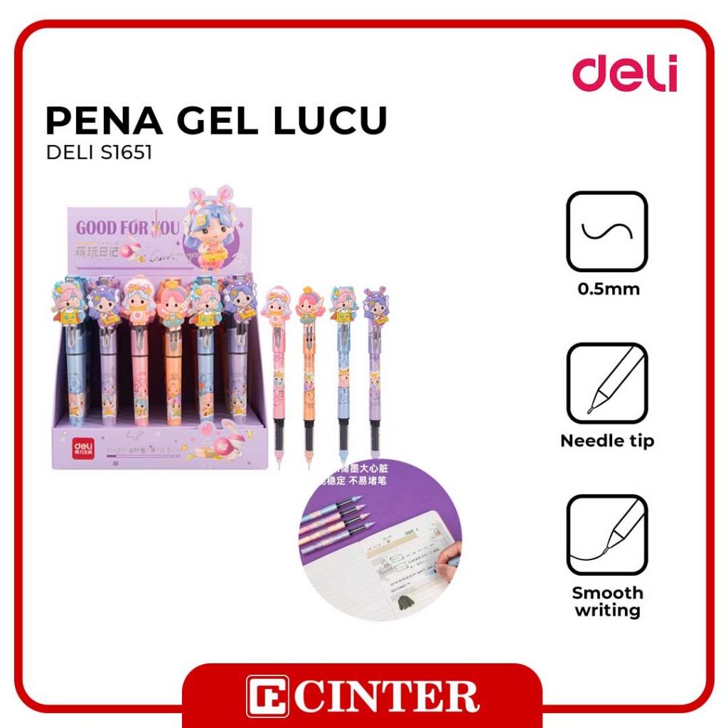 

DELI - PENA GEL / PULPEN ROLLER HITAM / ROLLER GEL PEN S1651 0.5 MM