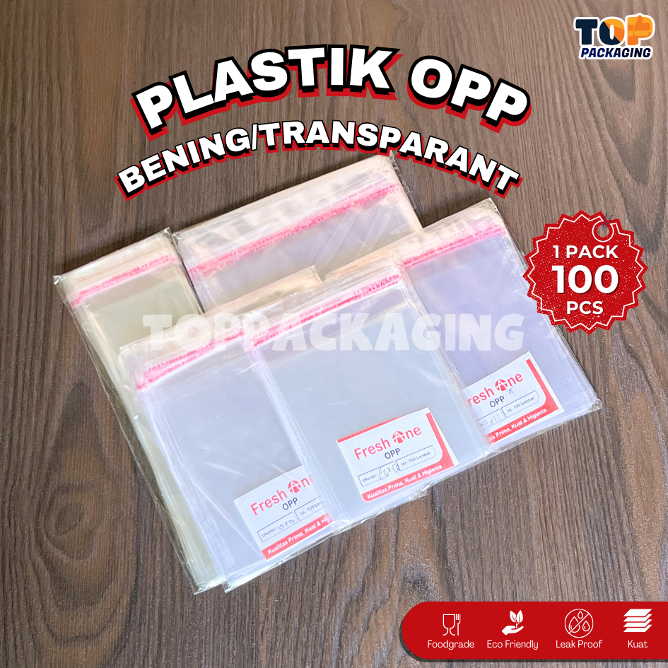 Plastik OPP Seal Bening Isi 100 Sendok Roti Kue 6×8 7×15 9x9 10x10 11x11 12x12 13x13 14x14 15x15