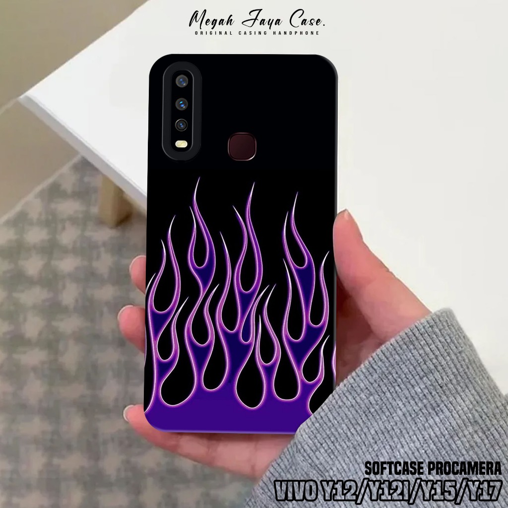 Casing Hp VIVO Y12/Y15/Y17 - Case VIVO Y17/Y15/Y12 Motif FIRE - Case Terbaru - Mika Hp - Cover Hp - 