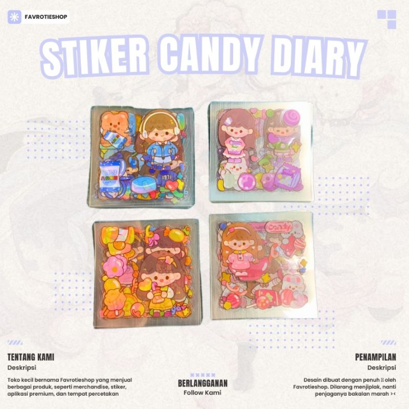 

Stiker Momo Candy Diary Dekorasi Handbook ✨️