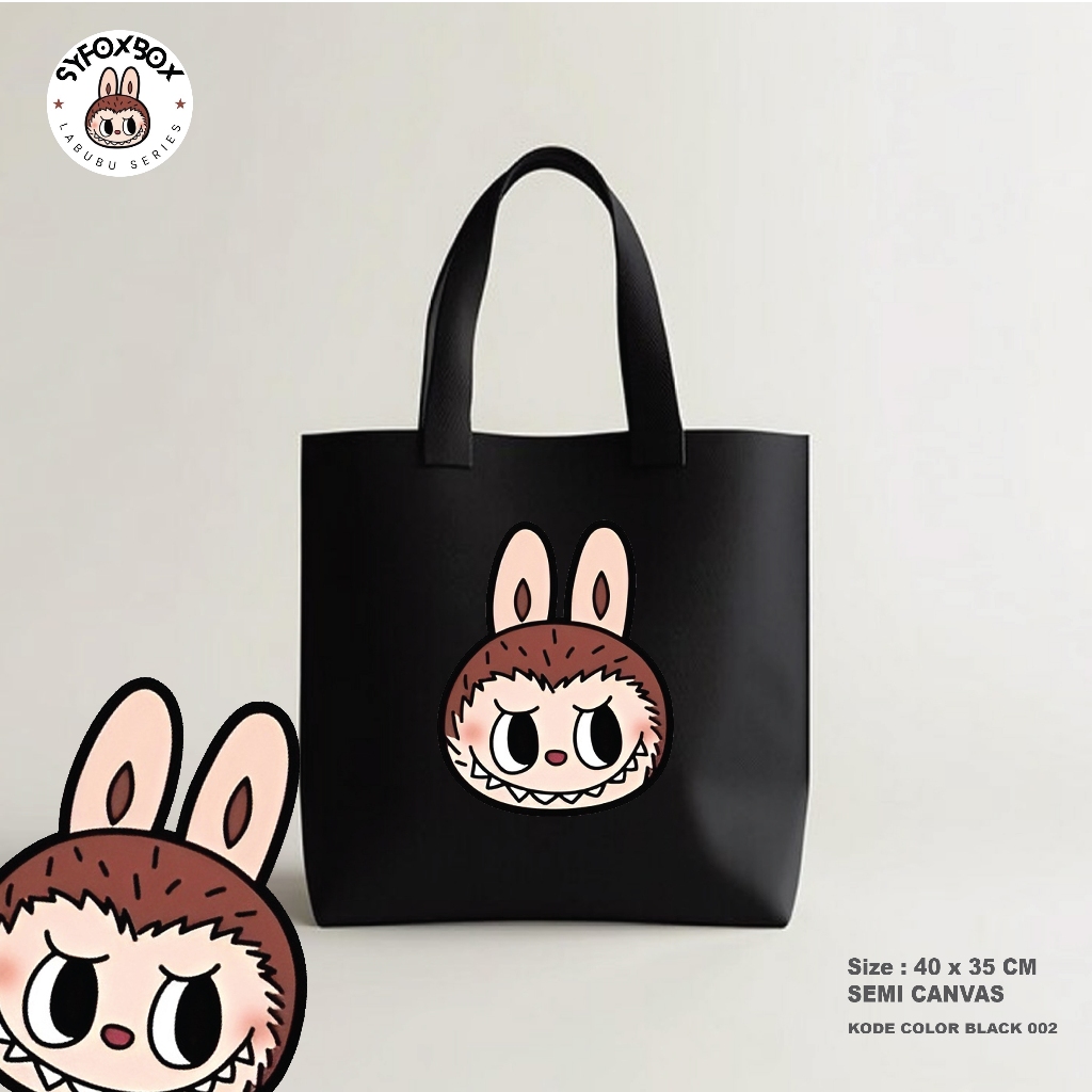 Tas Totebag LABUBU PREMIUM - KW - BAHAN SEMI CANVAS