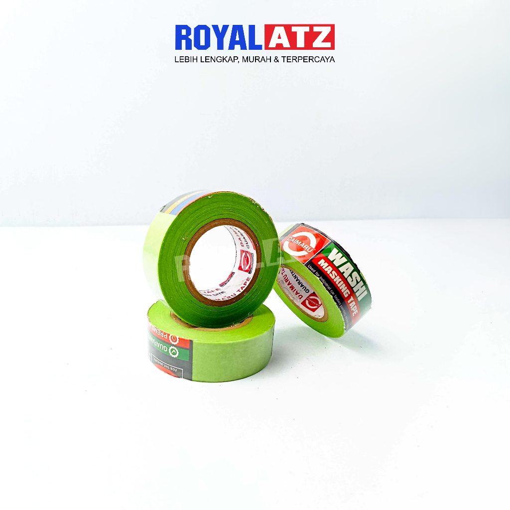 

Daimaru Isolasi Kertas / Masking Tape Washing Ukuran 18 mm x 18 yard Warna Hijau