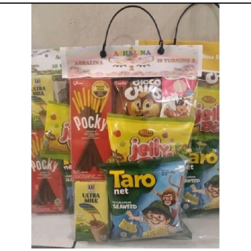 

65pcs Paket Snack Ulang Tahun / Hampers Ulang tahun Anak / Bingkisab