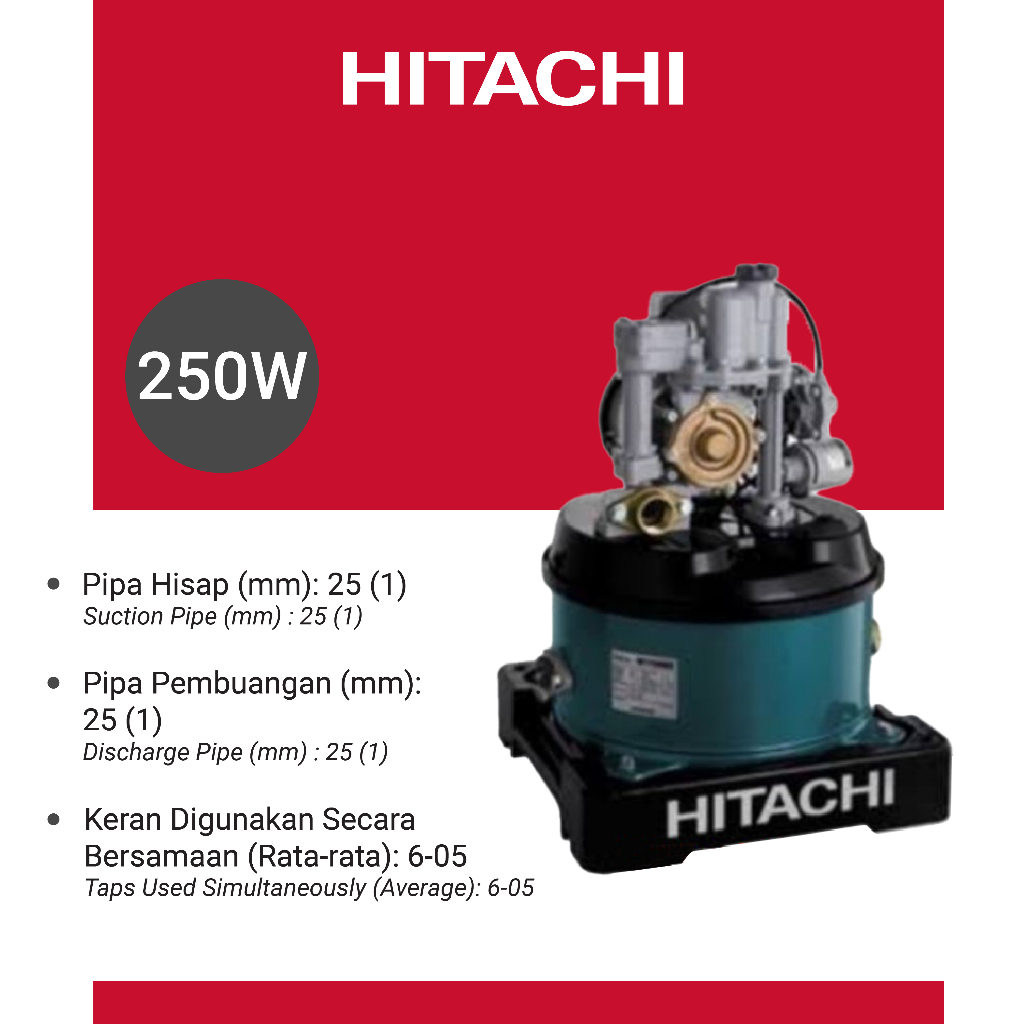 HITACHI Pompa Air WT-P250GX