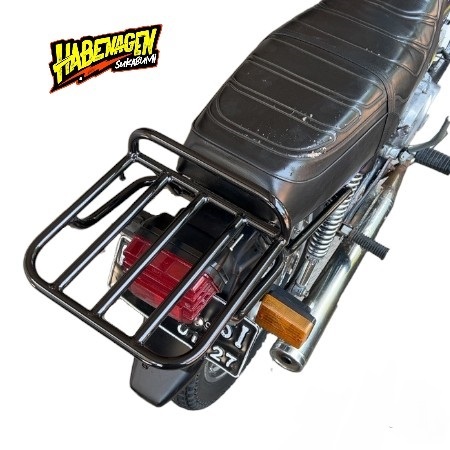 BEHEL BELAKANG WIN CUSTOM | begel pegangan planger rak rack backrak kastem honda win 100 warna hitam