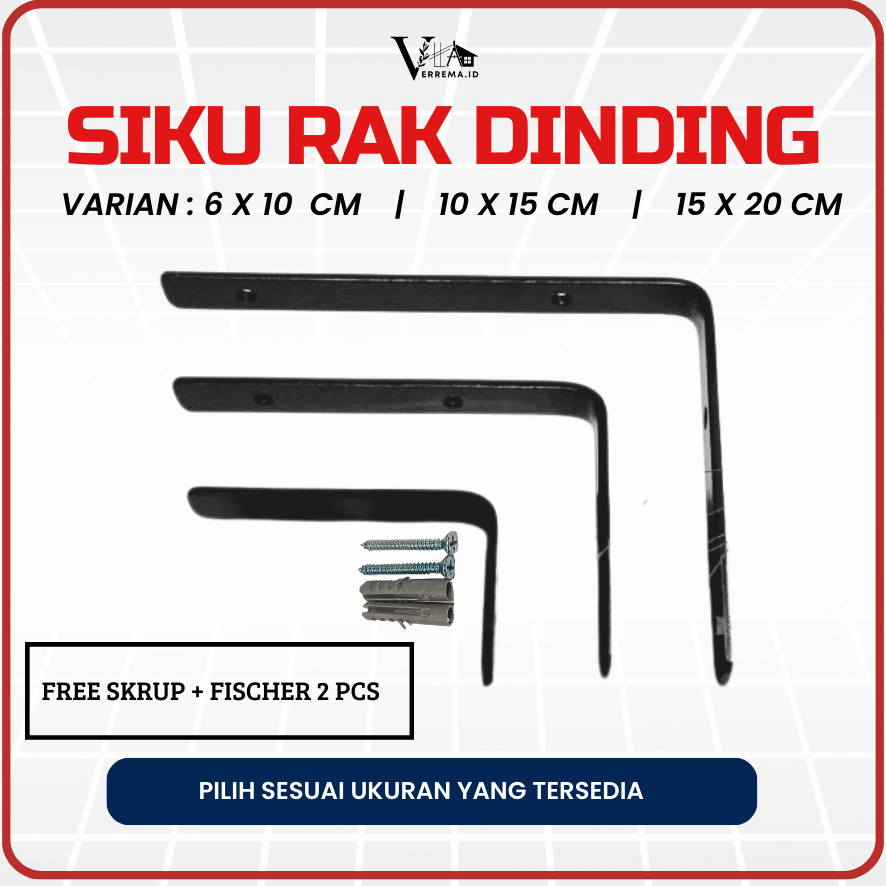 Bracket siku L penyangga rak besi ambalan dinding / Siku rak dinding