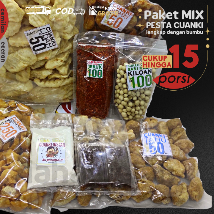 

PAKET INSTAN MIX PESTA CUANKI dengan bumbu LENGKAP untuk 15 porsi lebih by Lahawelah