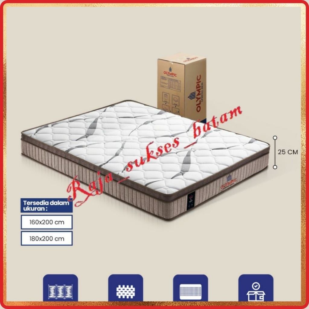 Kasur In The Box Olympic | Kasur Springbed In box Pocket Spring Queen King 180 x 200 BATAM
