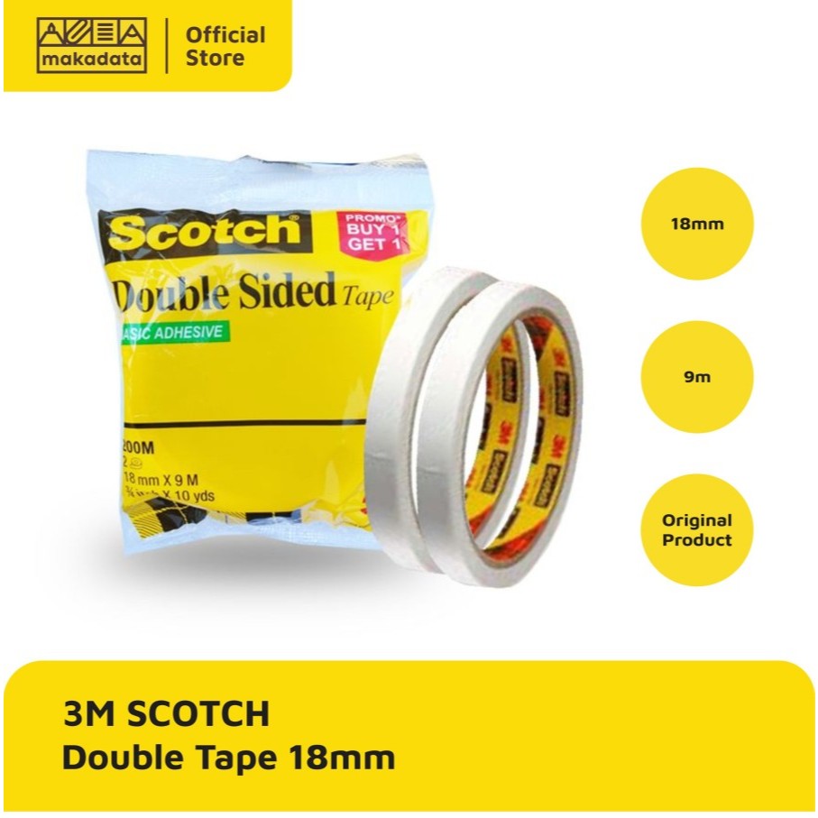 

SCOTCH 3M DOUBLE TAPE 18 MM X 10 YARD SCOTCH DT-200M