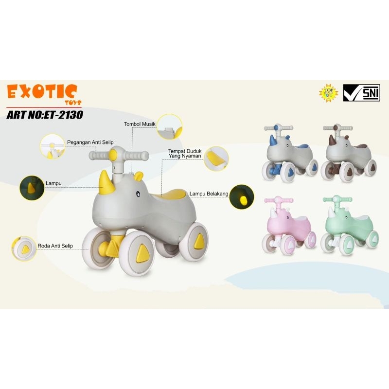 MAINAN ANAK 1 2 3 tahun RIDE ON BALANCE BIKE SEPEDA RODA 4 KADO ULANG TAHUN