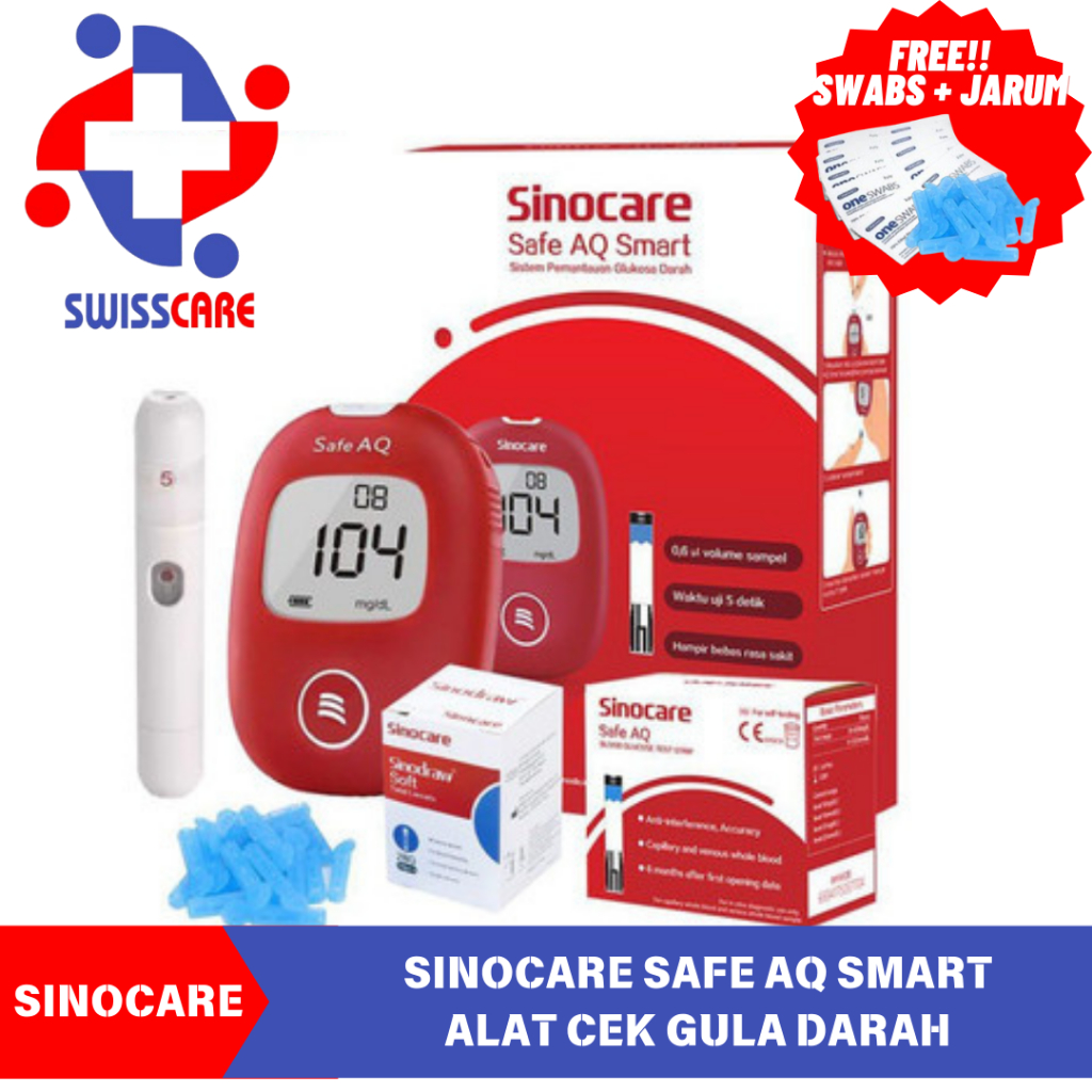 Alat cek gula darah lengkap hemat - Alat ukur gula darah - Alat uji gula darah - glucometer | Sinoca
