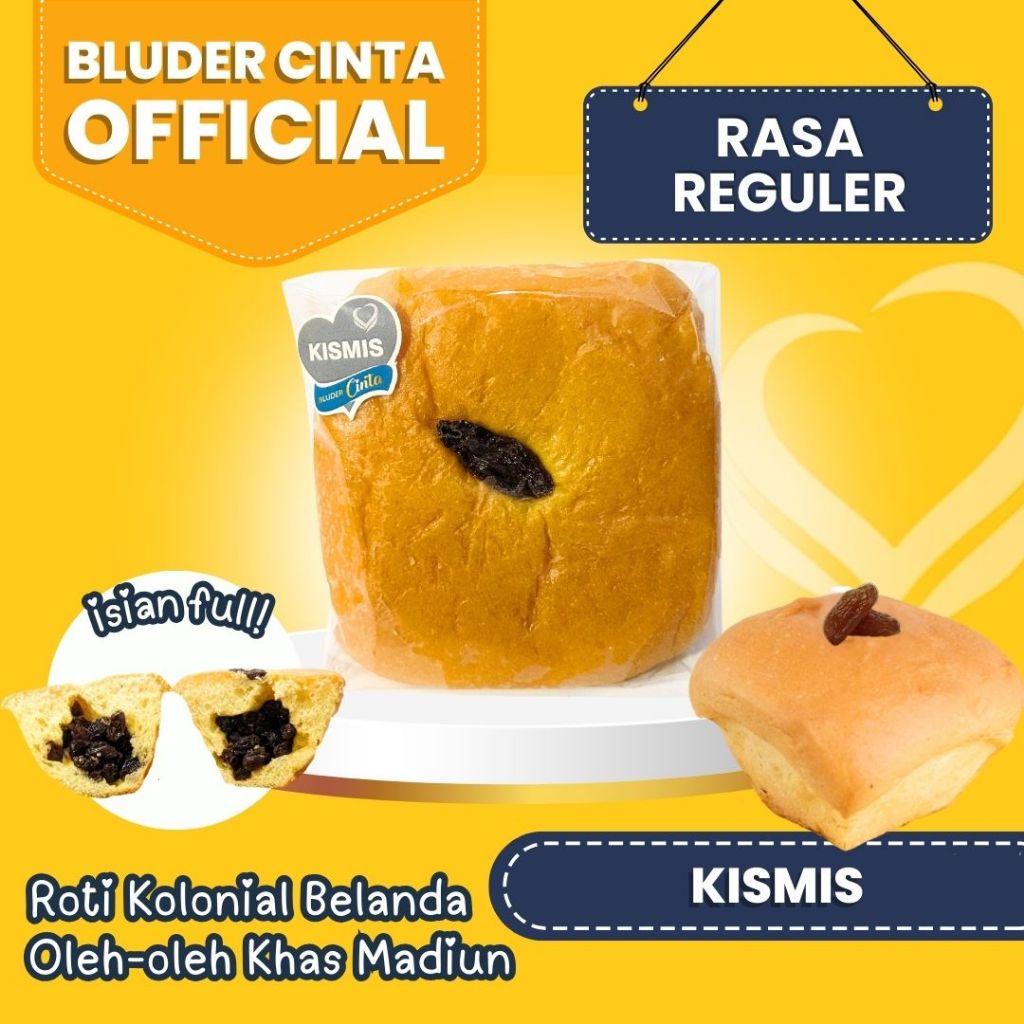 

Rasa KISMIS Roti Bluder Cinta Oleh oleh Khas Madiun Bakery Halal