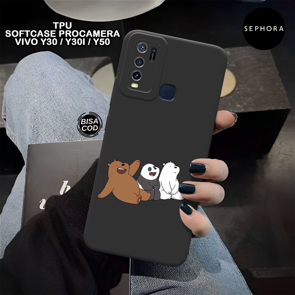 Case VIVO Y30 Y30i Y50 Terbaru - Fashion Case Bear - Softcase VIVO Y30 Y30i Y50 - Case Pro Camera - 