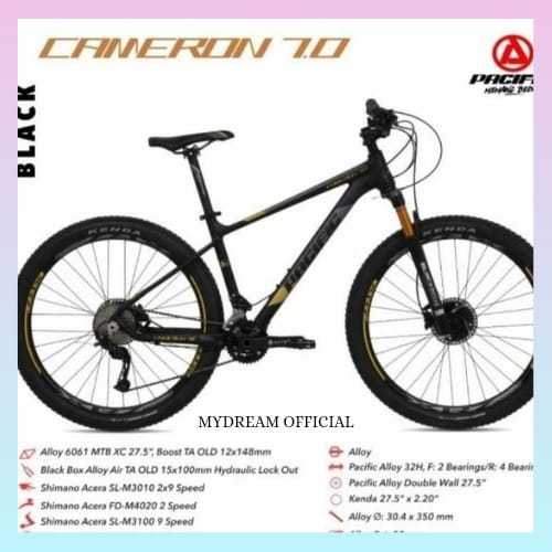 SEPEDA GUNUNG 27.5" MTB PACIFIC CAMERON 7.0 ALLOY 2x9 SPEED HIDROLIK WITH DISC BREAKE,SEPEDA READY S