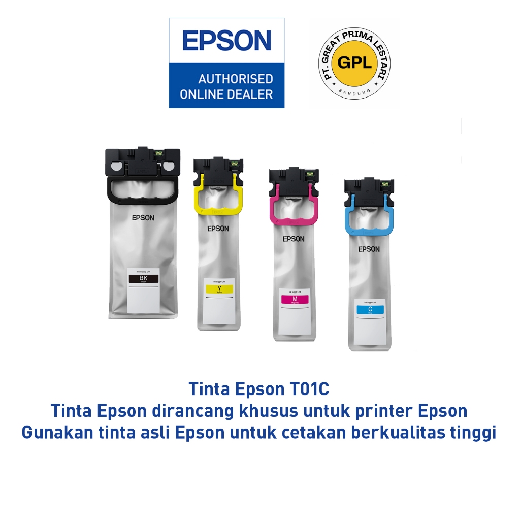 Tinta Epson T01C T01 C Standard - Tinta Printer Epson WF C579R WF-C579R - Original