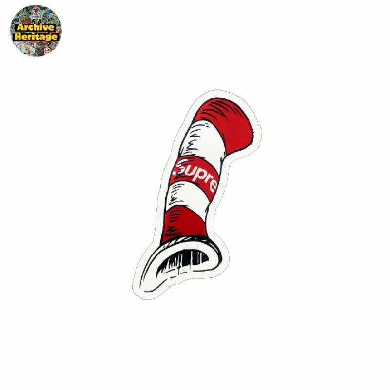 

sticker Supreme Cat in the hat brand clothing streetwear hypebeast stiker
