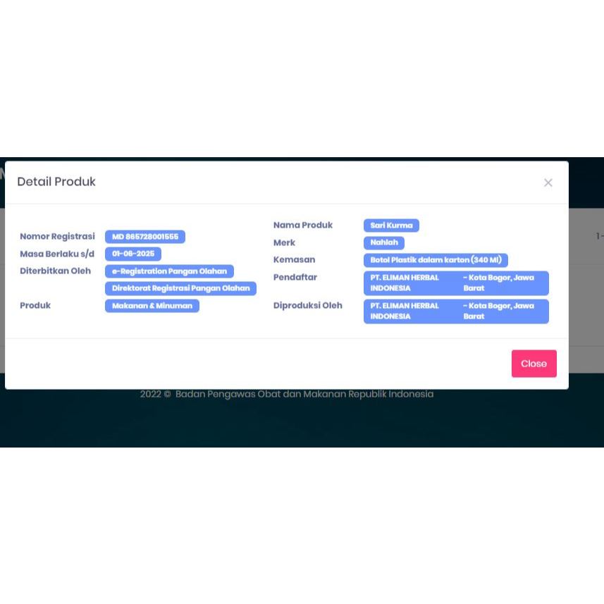 

RB22 Sari Kurma Nahlah Eliman 340 gr ORIGINAL