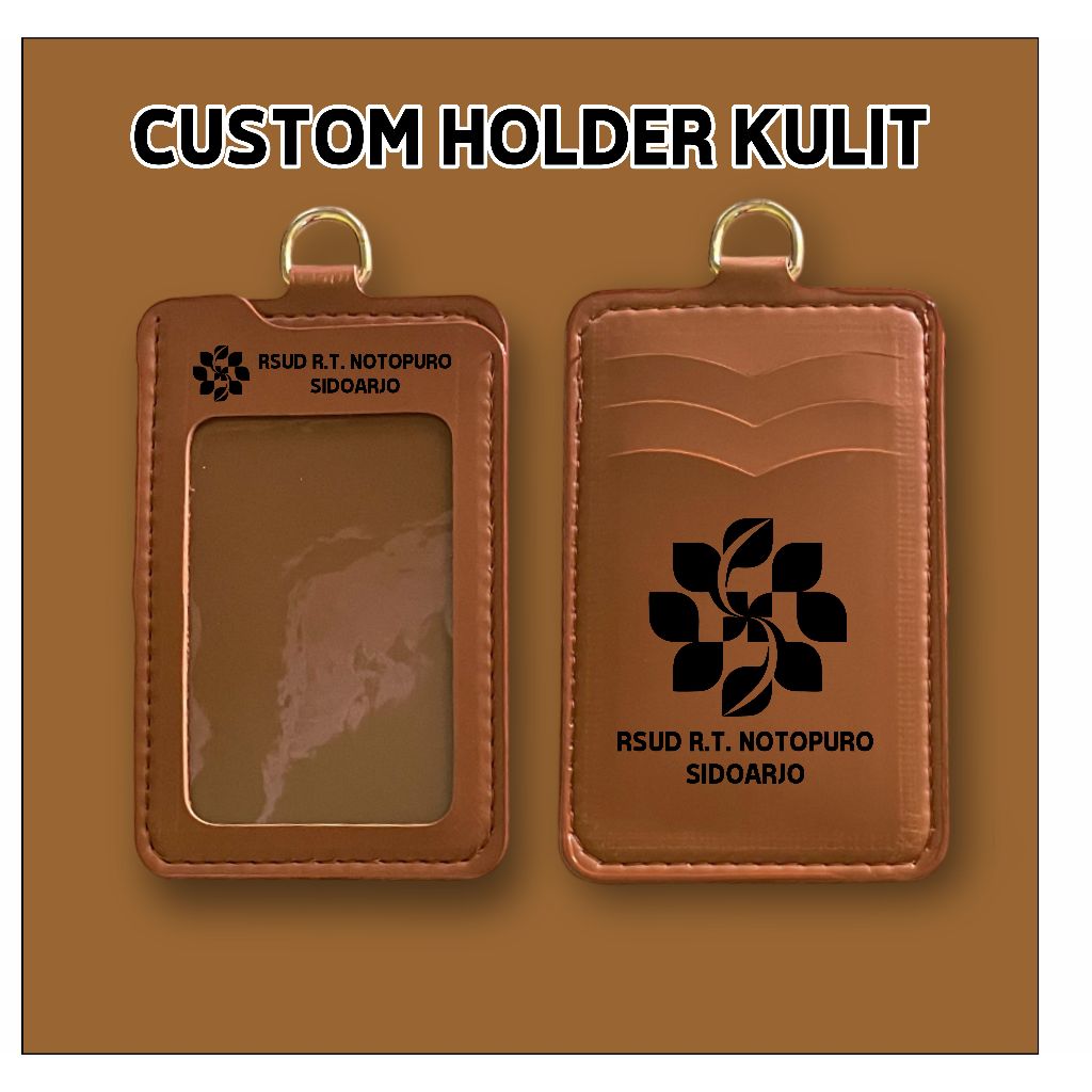 

ID Card Holder Kulit Magnet Name Tag holder kulit Tali Lanyard BUMN RUMAH SAKIT PUSKESMAS DINAS