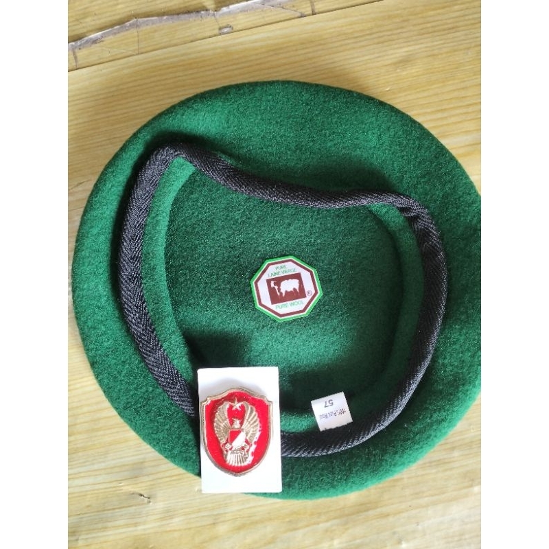 Baret TNI AD  MEREK CAMEL +EMBLEM  KARTIKA EKA PAKSI
