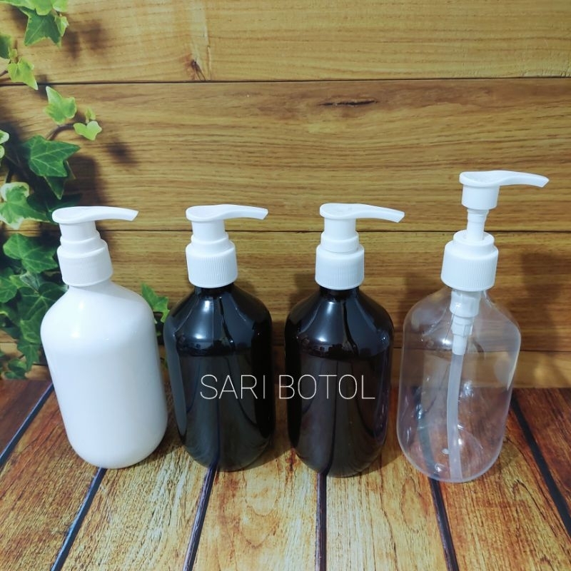 BOTOL PUMP 300ML.MADA TUTUP PUMP PUTIH/BOTOL PUMP 300 ML PET VARIAN WARNA