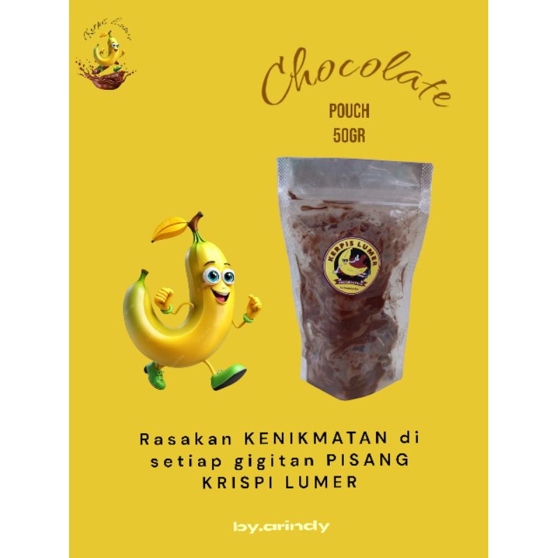 

Keripik pisang lumer || keripik pisang coklat lumer pouch 50gr