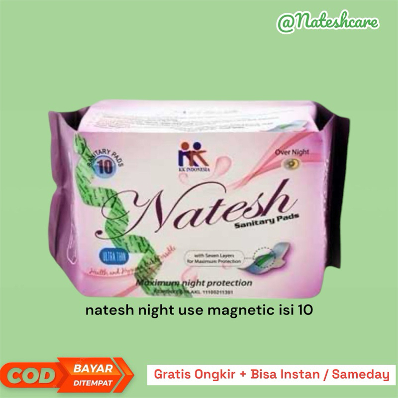 Pembalut Natesh Use Magnetic Natesh Pembalut Night
