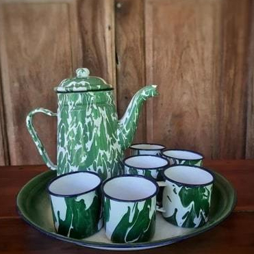 Teko Eskan Mug Burik Blirik TIMBANGAN / Teko Mug Enamel / Teko Mug Hijau/ Teko Jadul/ Ceret Jadul An