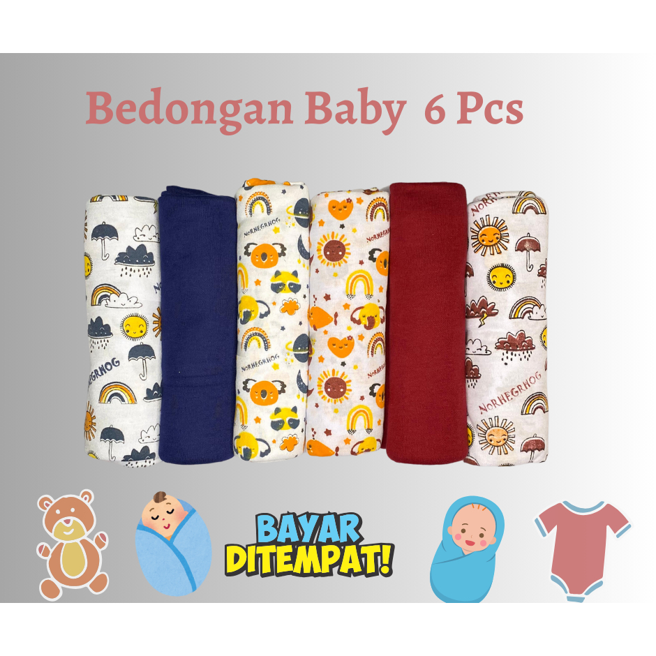 6pcs Gedong Bayi Newborn Motif Mix