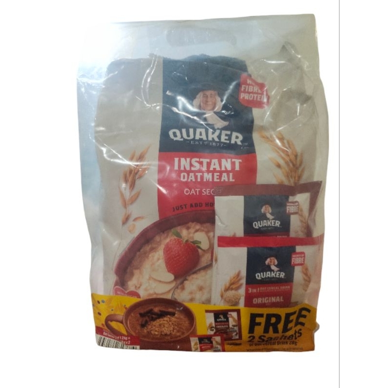 

Quaker Instant Qatmeal 1,2kg FREE 2sachet
