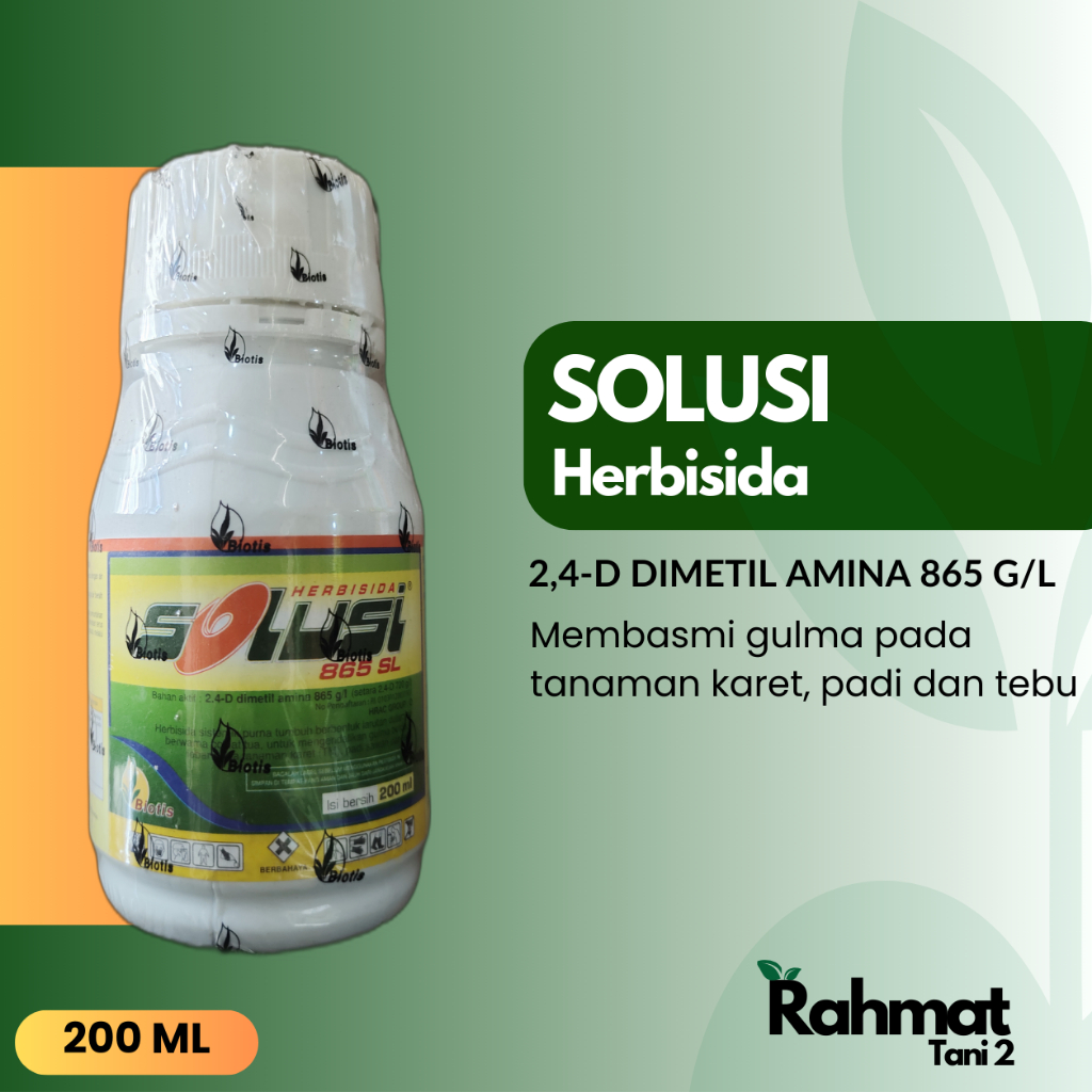 SOLUSI - Herbisida Racun Rumput dan Gulma Tanaman Padi, Karet, dan Tebu (200 ml)